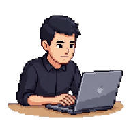 A developer working at a laptop